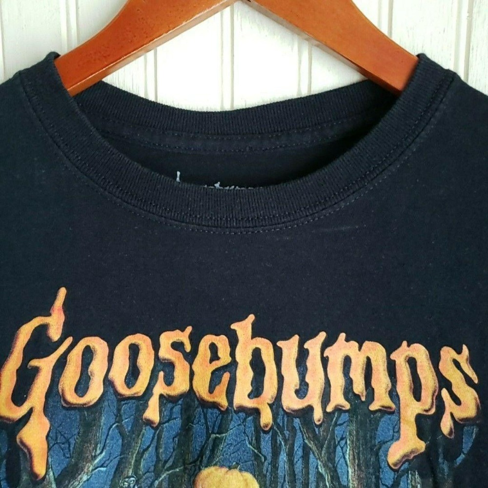 Goosebumps Shirt Mens Small Black Pumpkin Head Graphic Tee Tagless Halloween